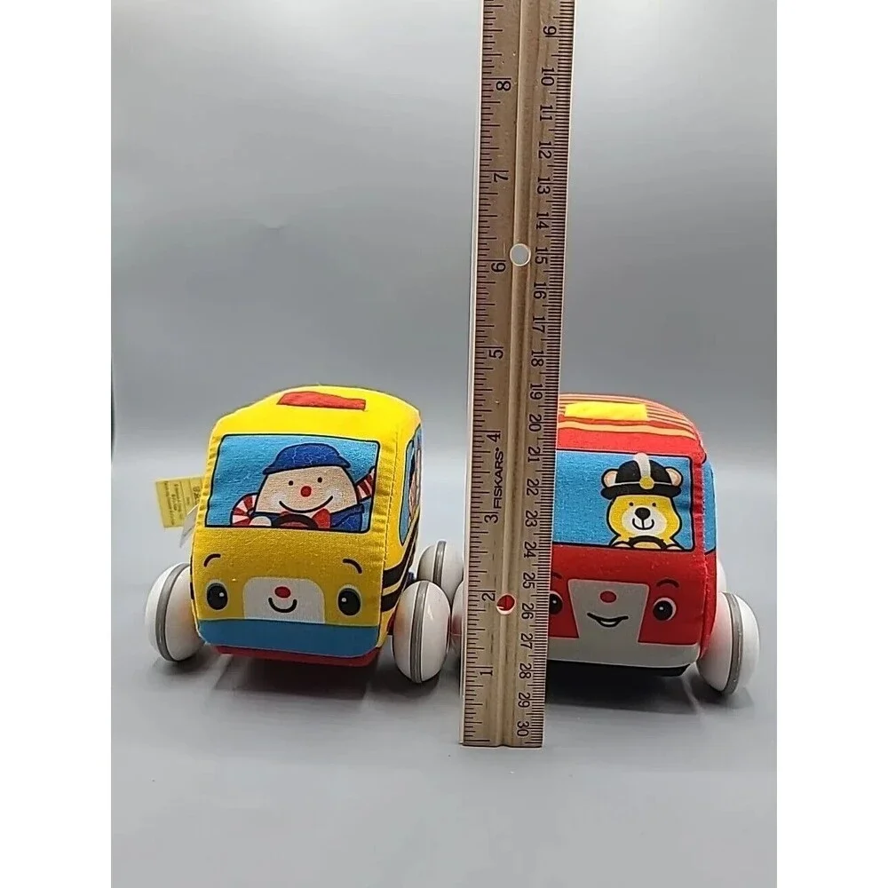 Melissa & Doug K's Kids Pull Back Vehicles 2 Soft Cars Town Vehicles